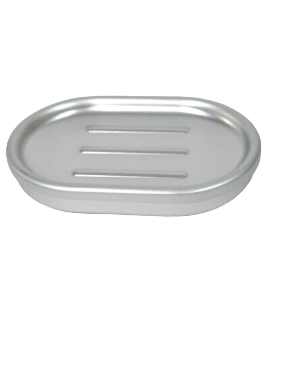 Made By Design Solid Soap Dish Aluminum Silver Bath Bathroom 3.3" x 5" NEW